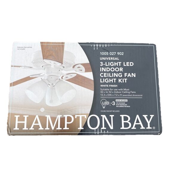 Hampton Bay Other - Hampton Bay 3-Light White Ceiling Fan Shades LED Light Kit, #1005 027 902
